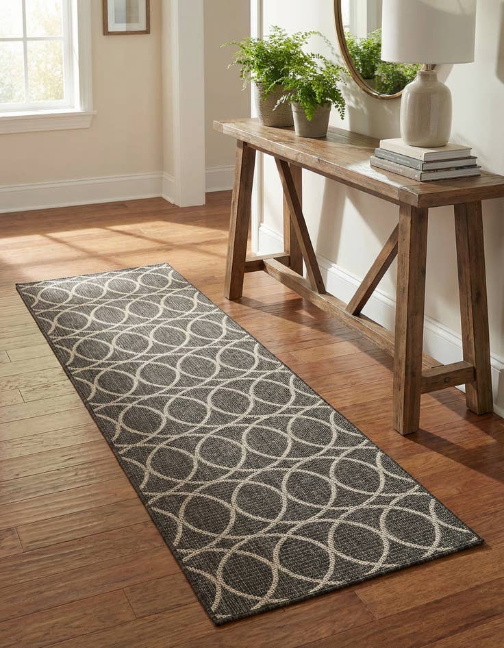 Detail image of 2' x 8'  Washable Trellis Indoor / Outdoor Runner Rug