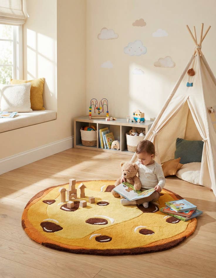 Detail image of 3' 1 x 3' 1 Playtime Kids Wool Freeform Rug