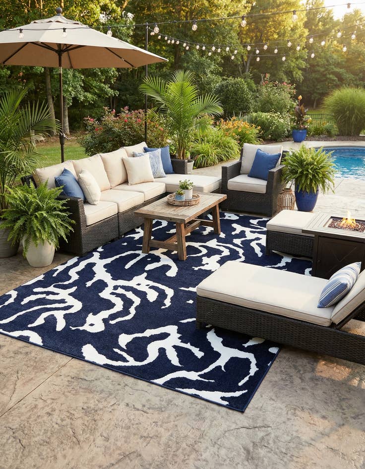 Detail image of 9' x 12'  Washable Sabrina Soto Indoor / Outdoor Rug