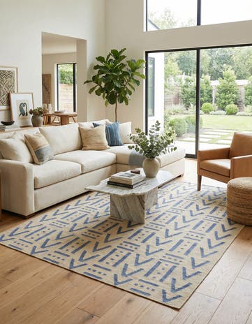 5' 3 x 6' 5 Hand Woven Kilim Modern Wool Rug