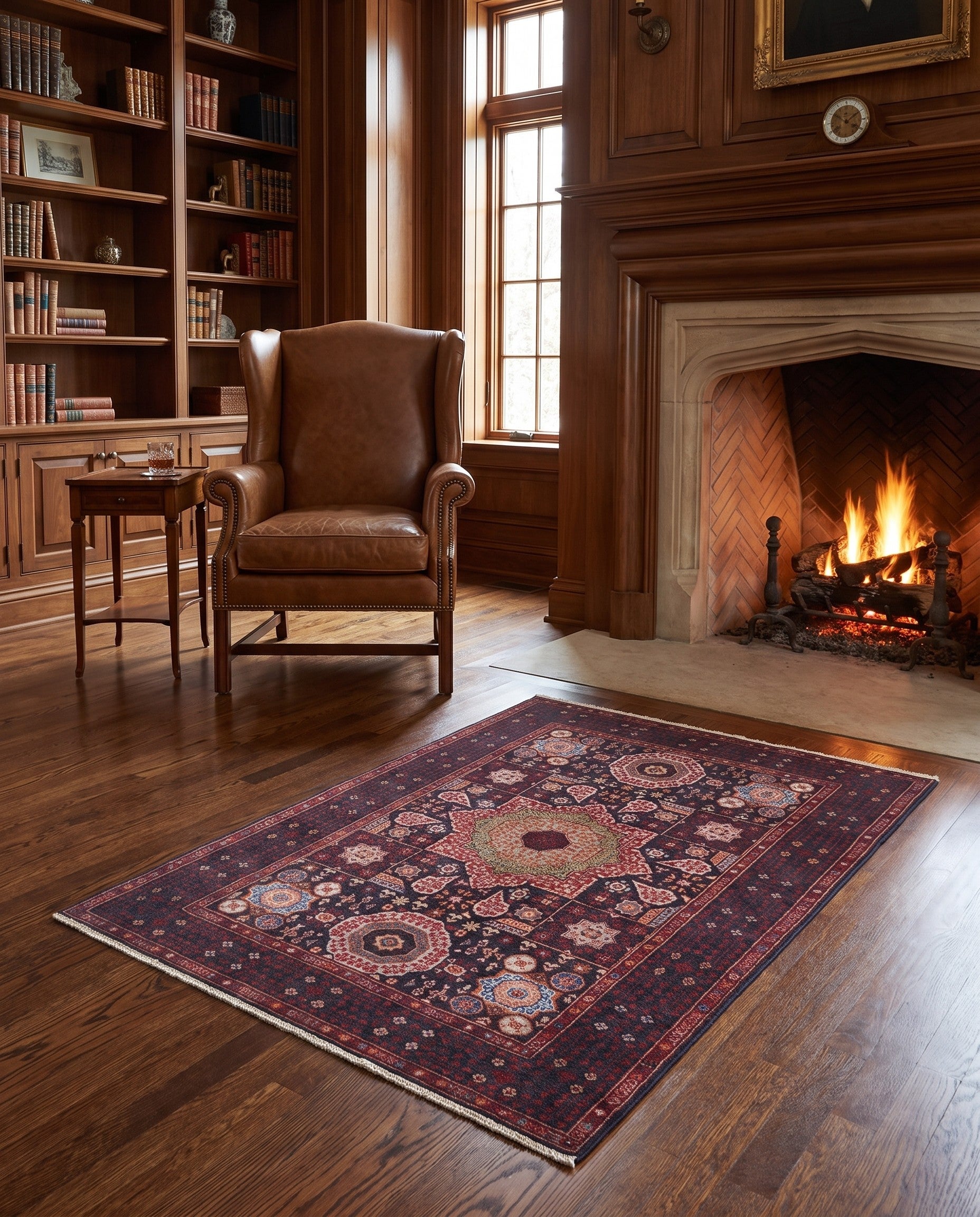4' 1 x 6' Hand Knotted Mamluk Ziegler Rug