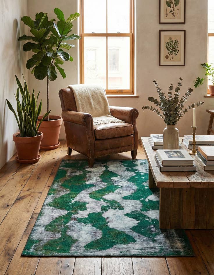 Detail image of  3' 7 x 6' 2  Hand Knotted Ultra Vintage Persian Wool Rug