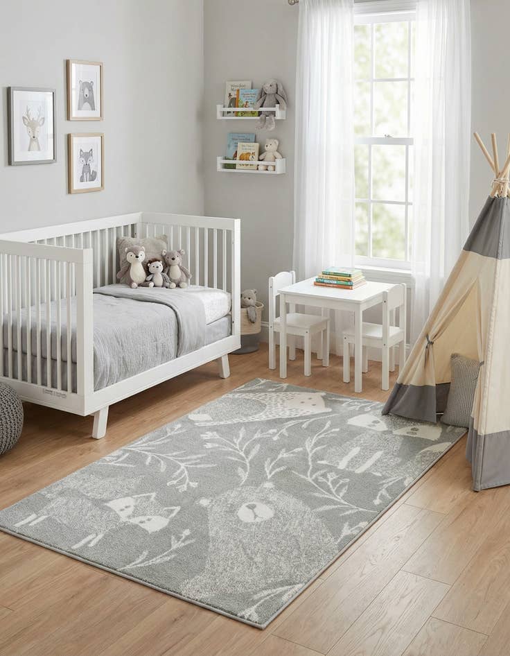 Detail image of 3' 11 x 5' 11 Animals Whimsy Kids Rug