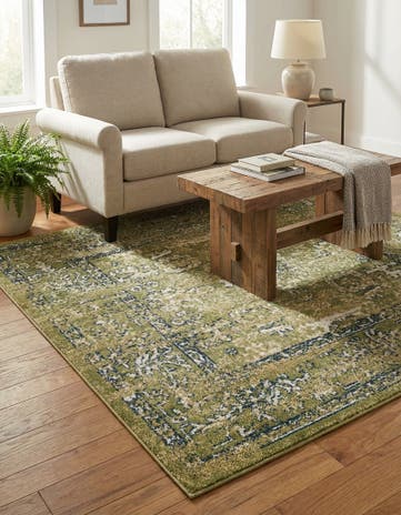 Green Charleston Square Rug