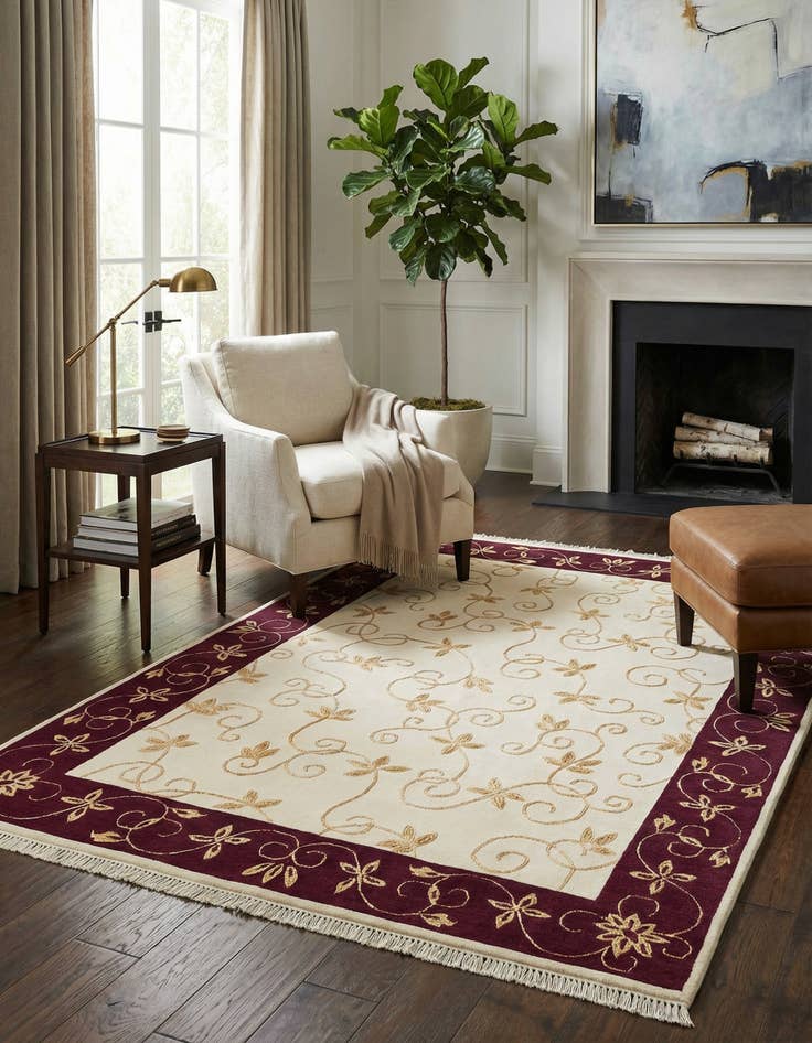 Detail image of 4' 6 x 6' 8  Hand Knotted Darya Rug