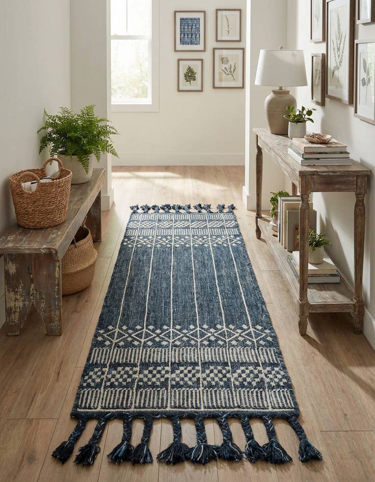 Detail image of 2' 2 x 5' 1  Washable Eco Bohemian Indoor / Outdoor Runner Rug