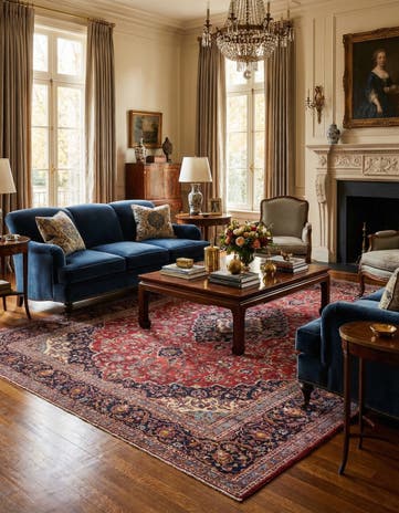 9' 10 x 12' 9 Hand Knotted Kashan Persian Wool Rug