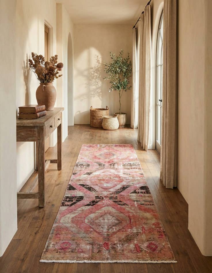 Detail image of 3' 1 x 8' 5 Hand Knotted Ultra Vintage Persian Wool Runner Rug