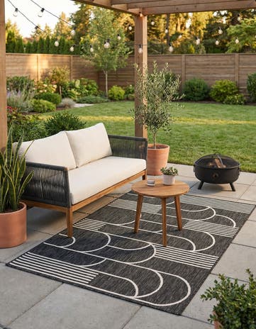 4' x 6' Easy-Clean Modern Indoor / Outdoor Rug