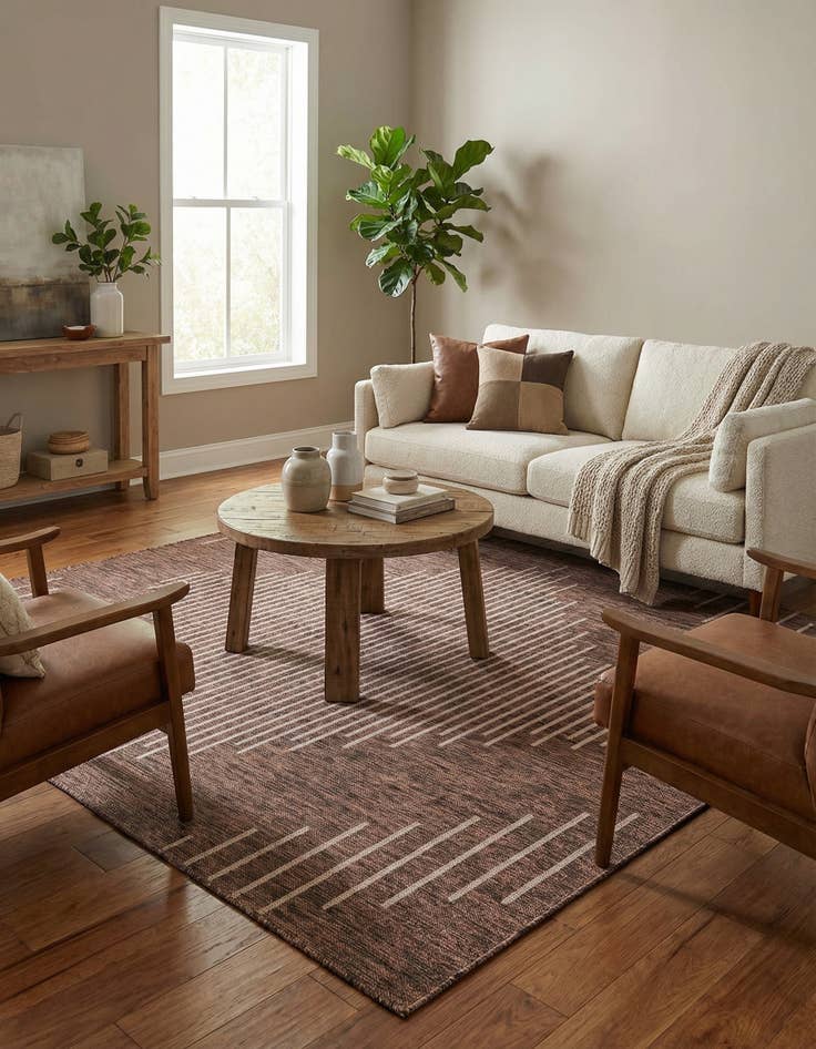 Detail image of 7' x 7'  Washable Modern Indoor / Outdoor Square Rug