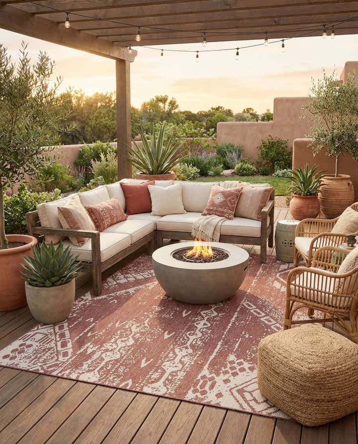 10' x 13' Easy-Clean Bohemian Indoor / Outdoor Rug