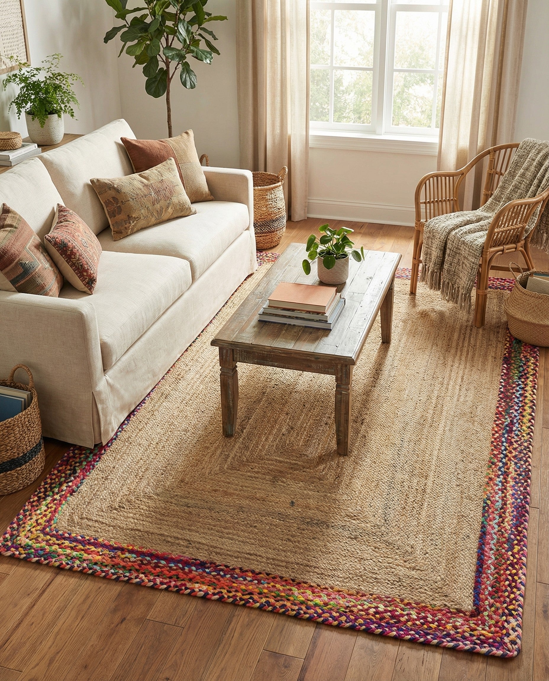  6' 1 x 9'  Hand Braided Jute Rug