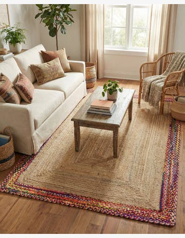 Natural Handmade Braided Jute Rug