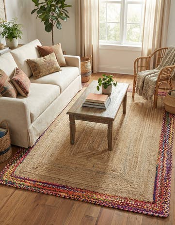 6' 1 x 9' Handmade Braided Jute Rug