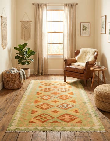 3' x 5' Hand Woven Kilim Waziri Wool Rug