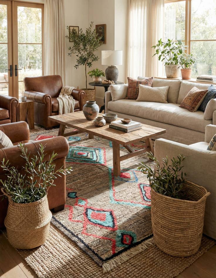 Detail image of 8' 1 x 11'  Hand Knotted Moroccan Wool Rug