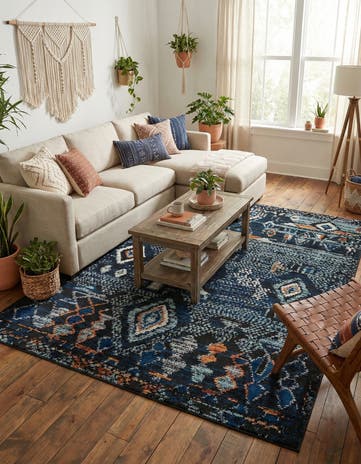 Navy Blue Morocco Rug