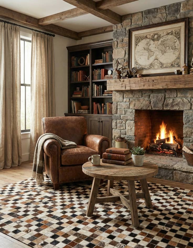 Detail image of  4' 1 x 6' 1 Cowhide - Patchwork Rug