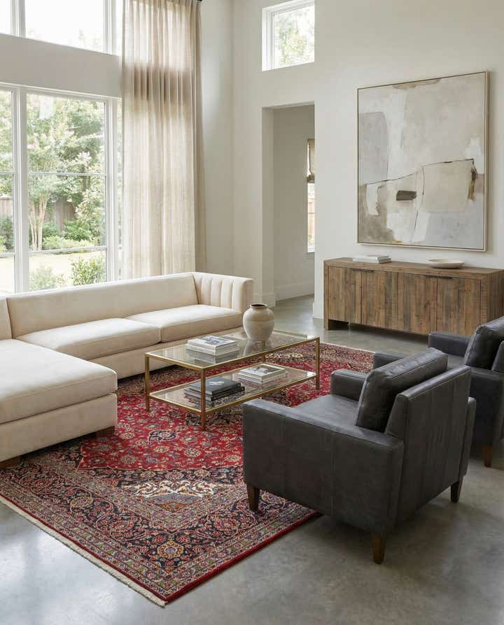 9' 8 x 13' 4 Hand Knotted Kashan Persian Wool Rug