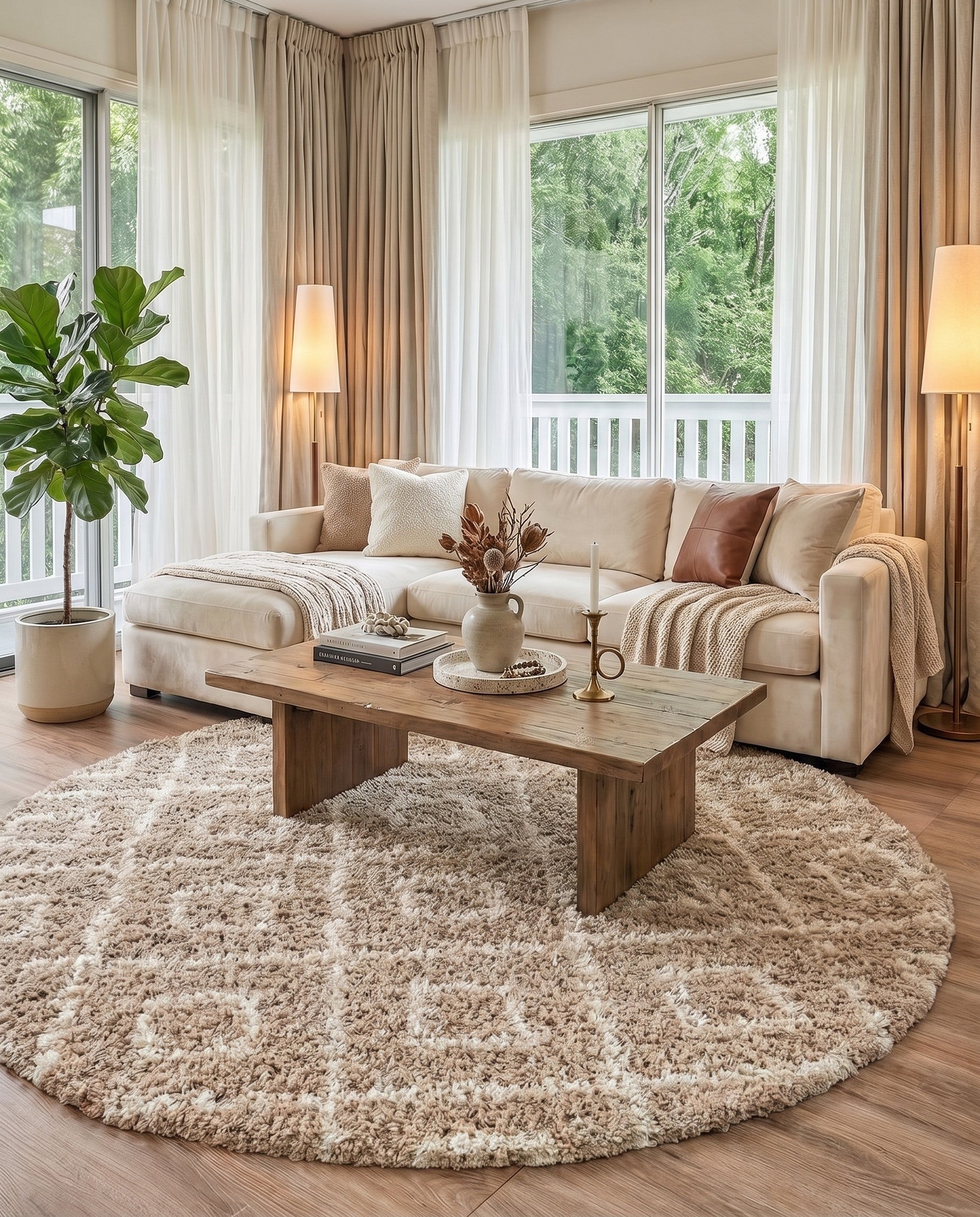 10' x 10' Trellis Shag Round Rug