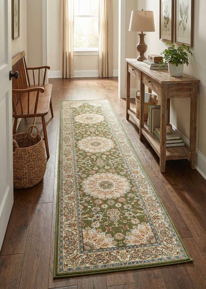 2' 7 x 12' Easy-Clean Traditional Indoor / Outdoor Runner Rug