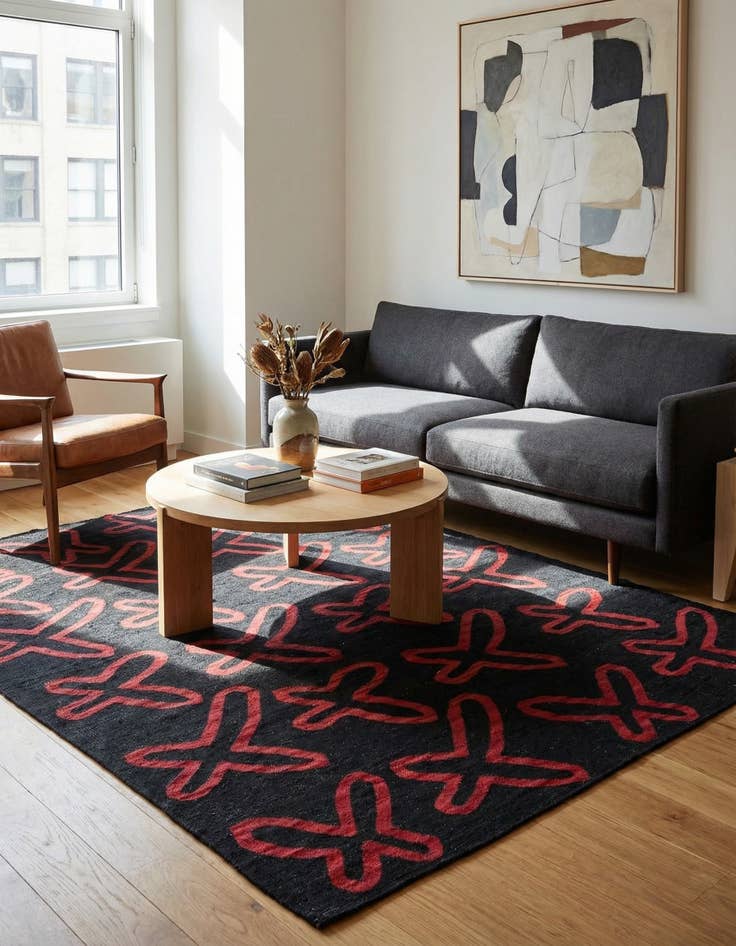 Detail image of 5' 2 x 6' 5  Hand Woven Kilim Modern Wool Rug