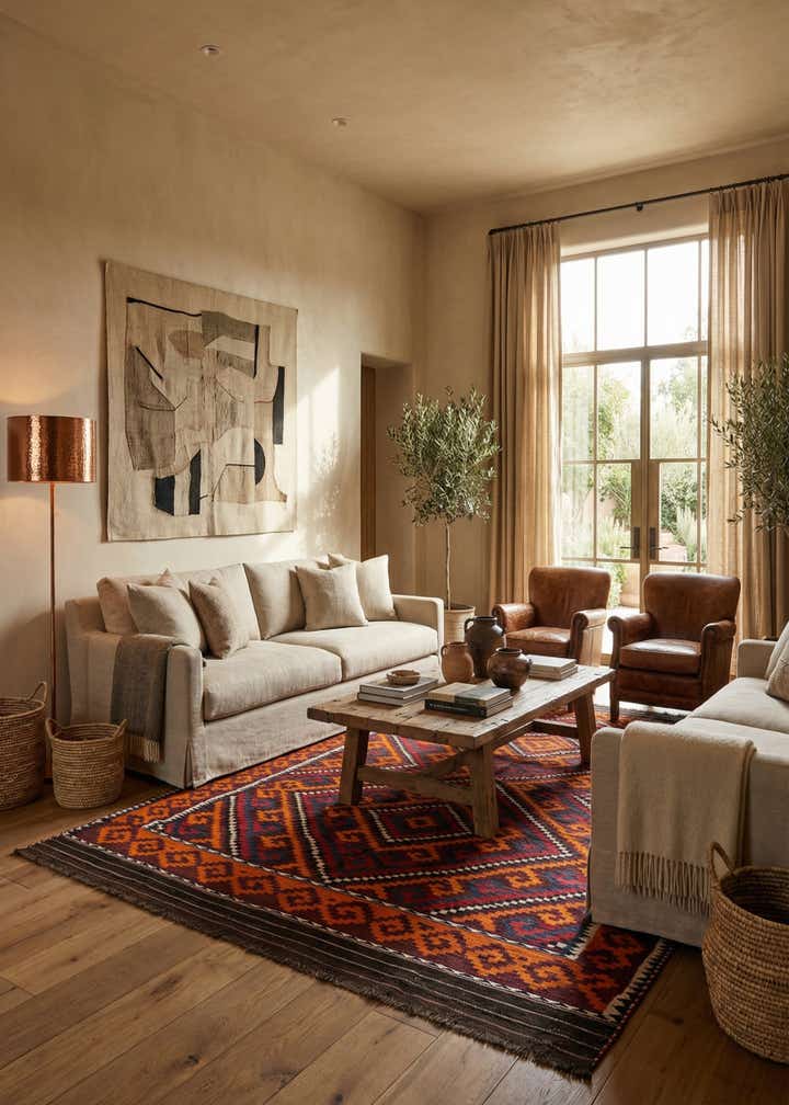 6' 6 x 11' Hand Woven Kilim Fars Wool Rug