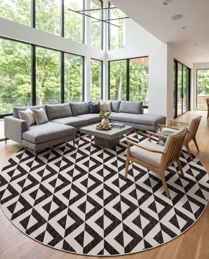 13' x 13' Easy-Clean Jill Zarin Indoor / Outdoor Round Rug