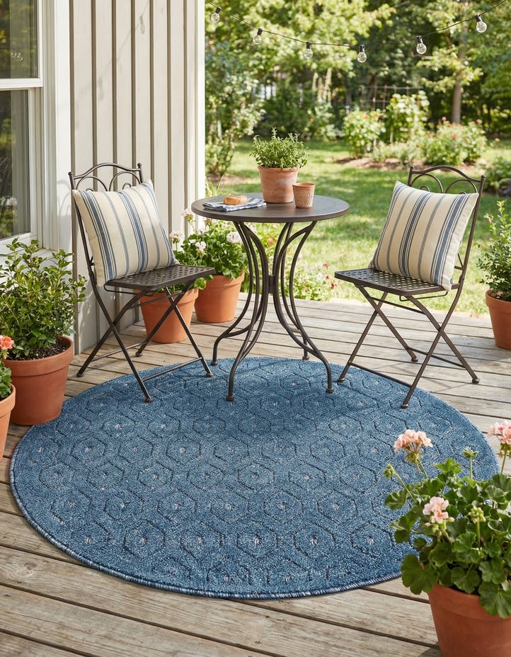 4' x 4' Easy-Clean Trellis Textured Indoor...