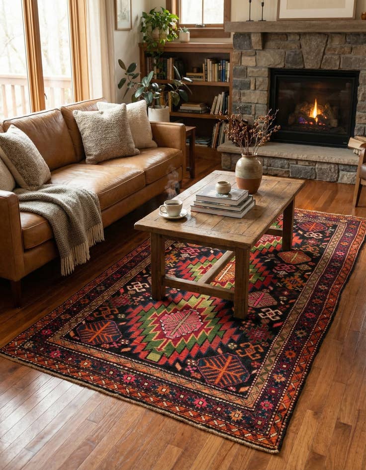 Detail image of 4' 5 x 8' 6  Hand Knotted Kazak Oriental Wool Runner Rug