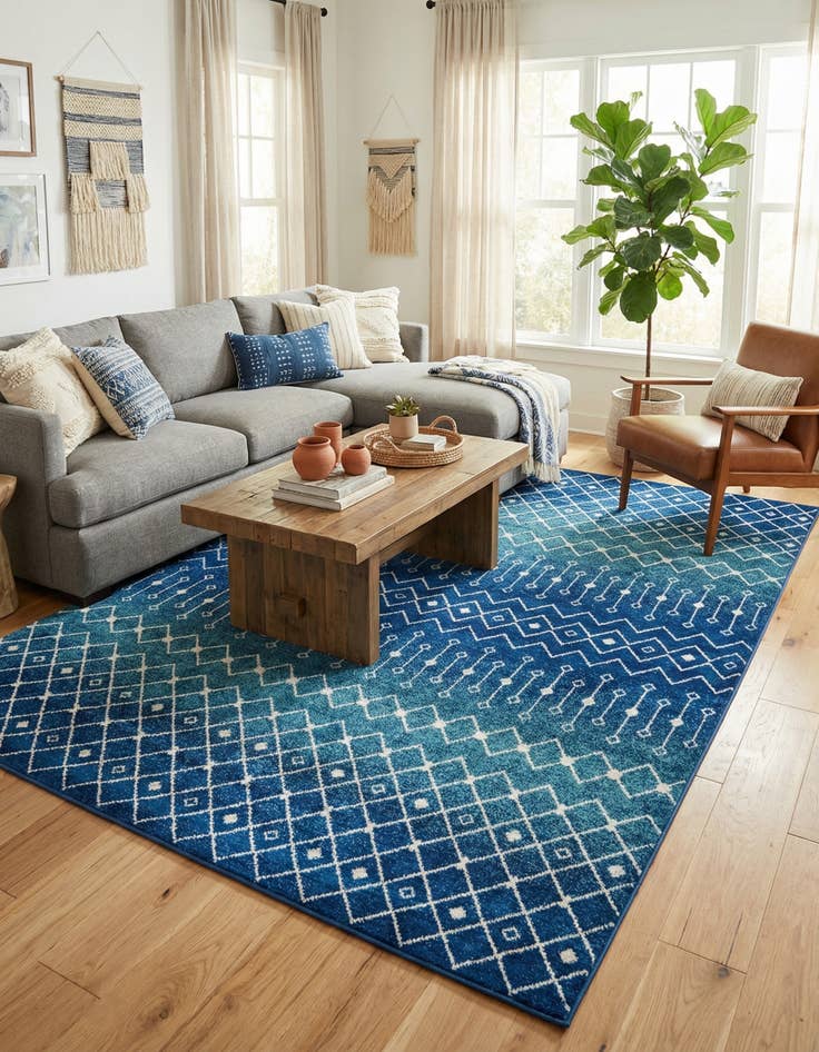 Detail image of  10' 8 x 14' Moroccan Trellis Rug