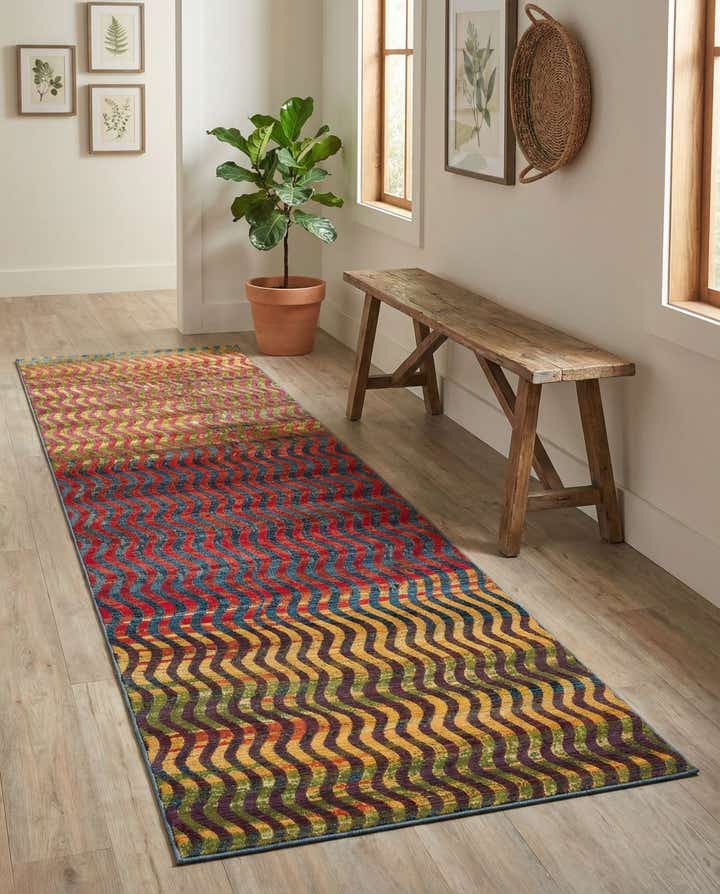 2' 7 x 11' Easy-Clean Modern Indoor / Outdoor Runner Rug