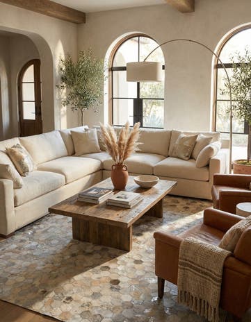 5' 1 x 8' Cowhide Leather Rug