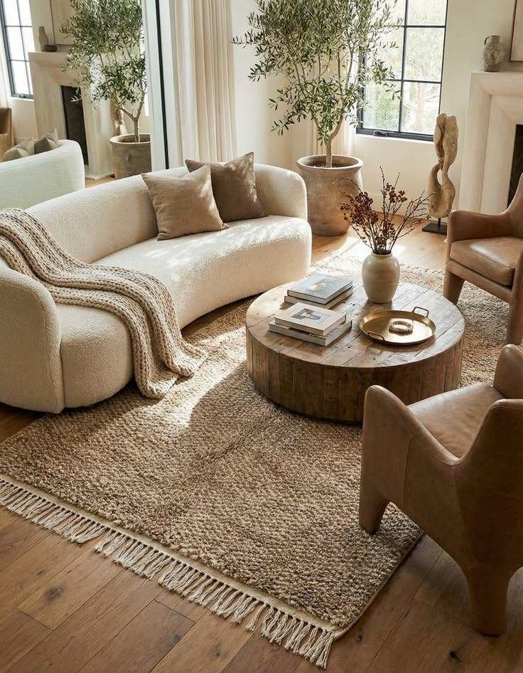 Detail image of 5' x 7'  Hand Knotted Moroccan Wool Rug