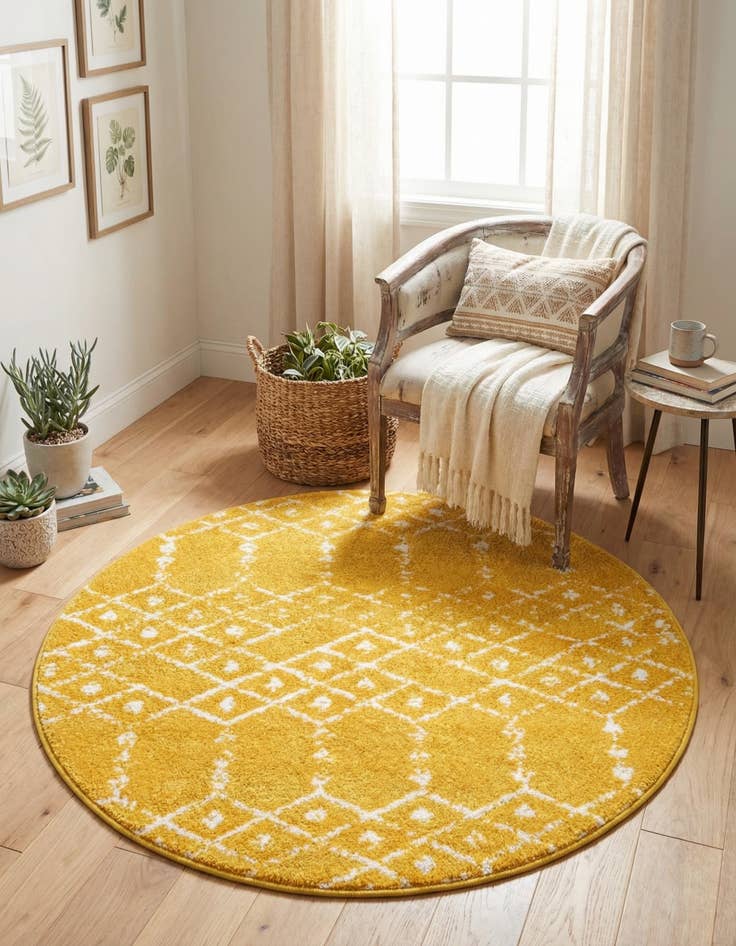 Detail image of  3' x 3' Paxon Trellis Round Rug