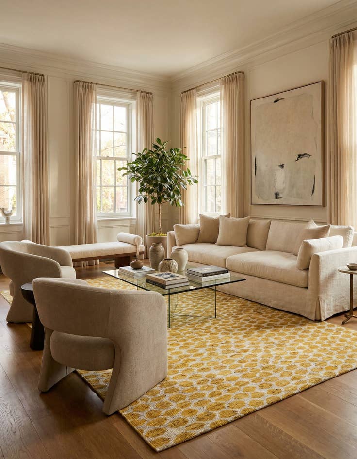 Detail image of 6' 1 x 9'  Hand Knotted Darya Wool Rug