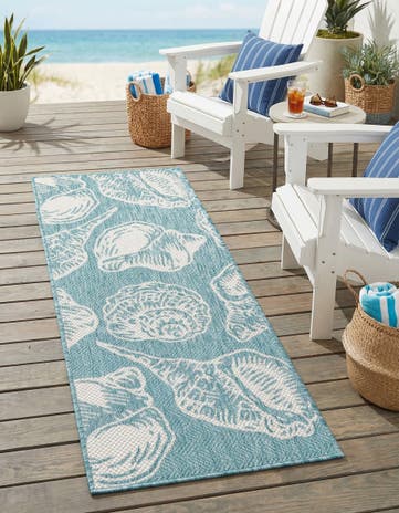 2' x 5' 3 Easy-Clean Coastal Indoor / Outdoor Runner Rug