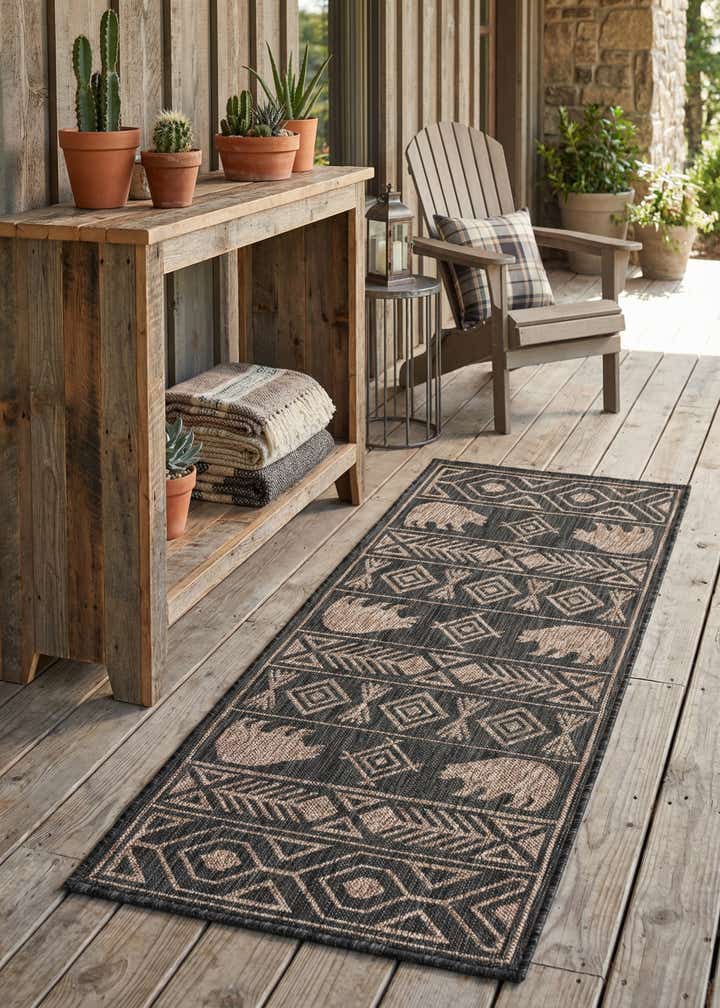 2' x 5' 3 Easy-Clean Southwestern Indoor / Outdoor Runner Rug
