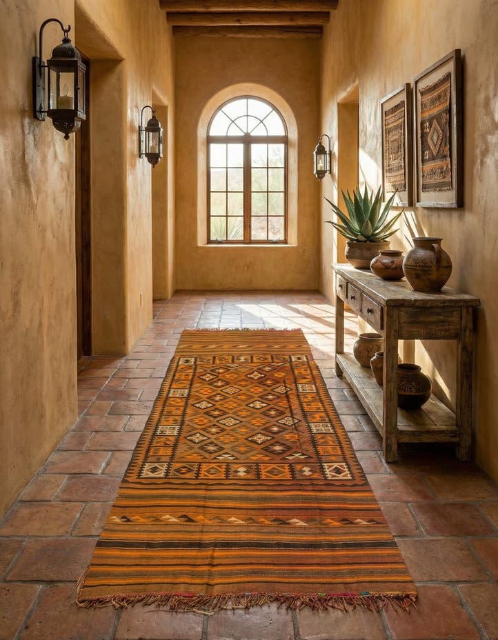 4' 2 x 10' 7 Hand Woven Kilim Fars Wool Runner ...