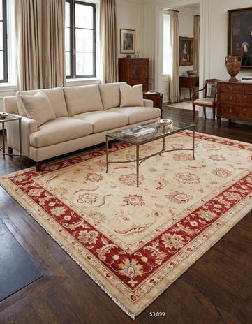 5' 11 x 9' Hand Knotted Ziegler Rug
