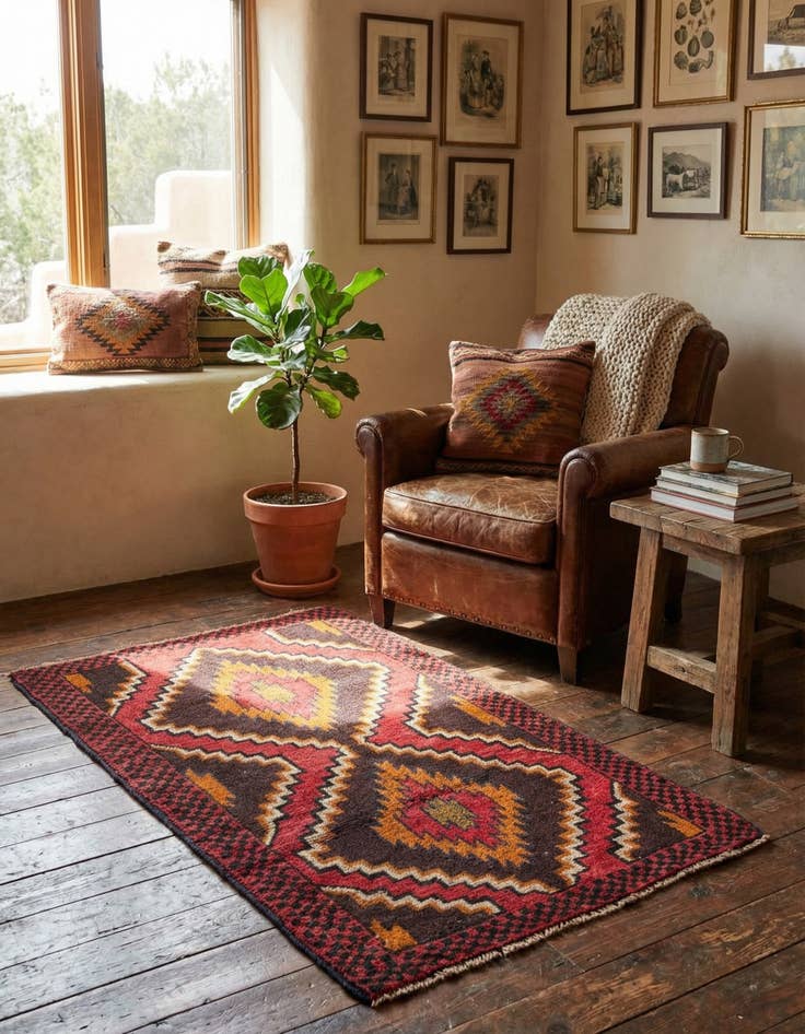 Detail image of 2' 10 x 4' 7  Hand Knotted Balouch Persian Wool Rug