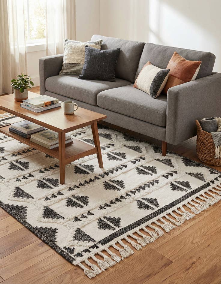 Detail image of 6' 1 x 9'  Hand Woven Arizona Wool Rug