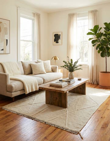 5' 1 x 6' 4 Hand Woven Kilim Modern Wool Rug