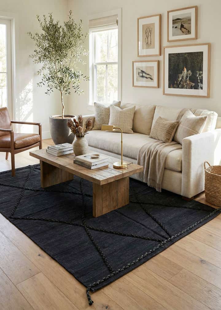 4' 3 x 5' 10 Hand Woven Kilim Modern Wool Rug