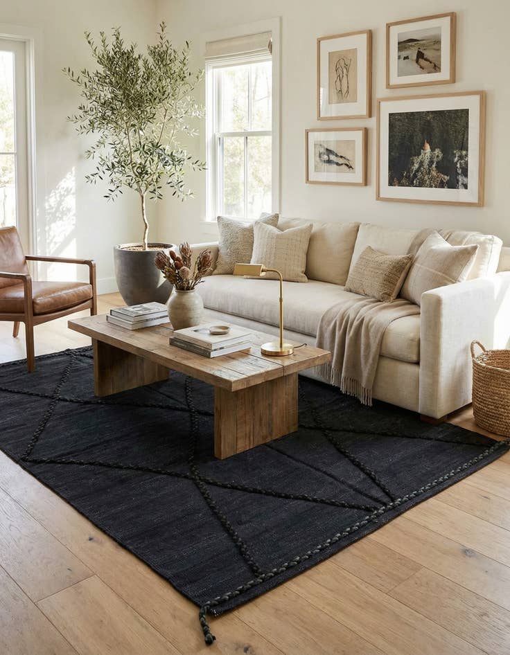 Detail image of 4' 3 x 5' 10  Hand Woven Kilim Modern Wool Rug