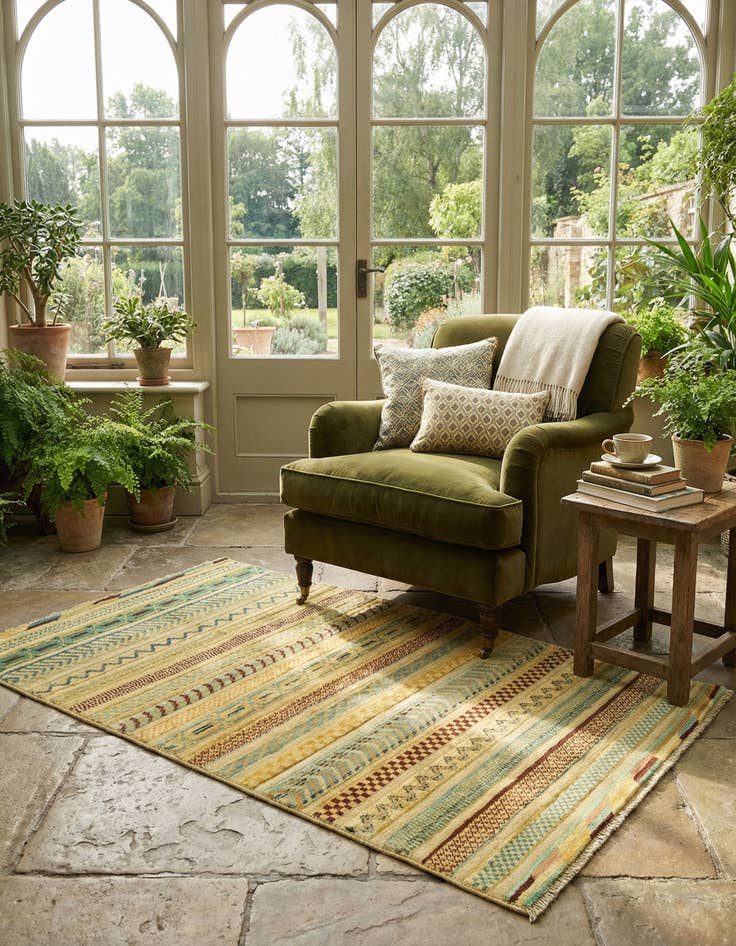 Detail image of 2' 8 x 4' 1 Hand Knotted Modern Ziegler Rug