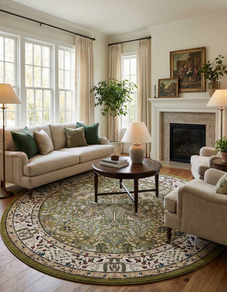 Detail image of 10' x 10' Nain Design Round Rug