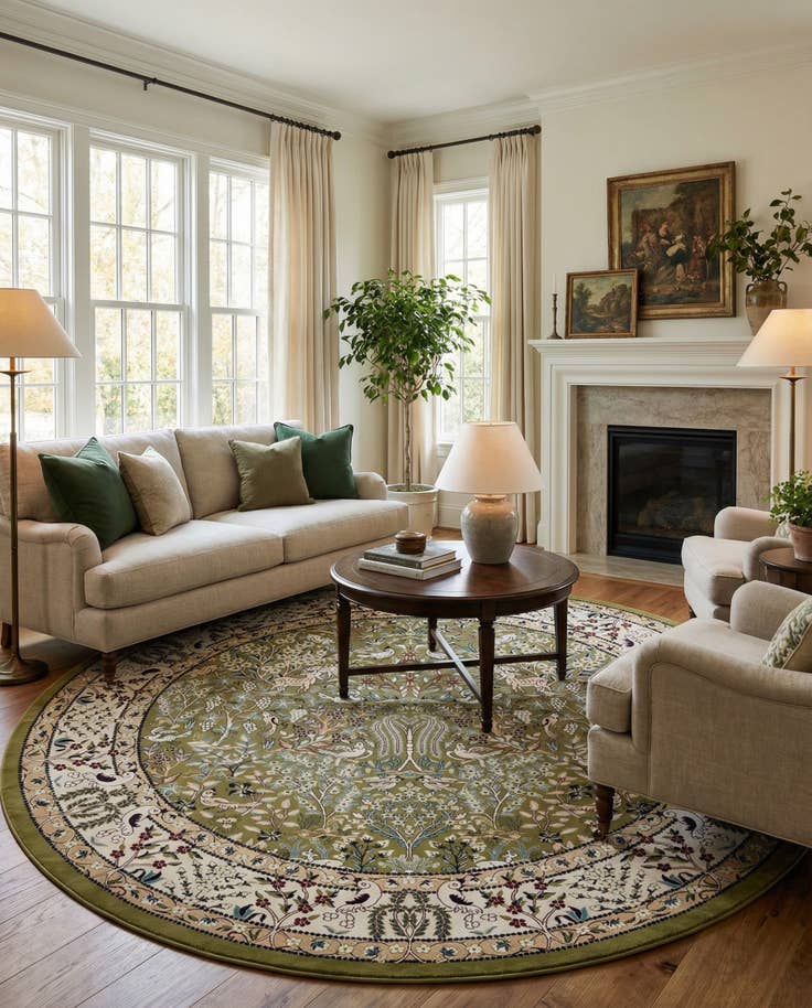 Detail image of 10' x 10' Nain Design Round Rug