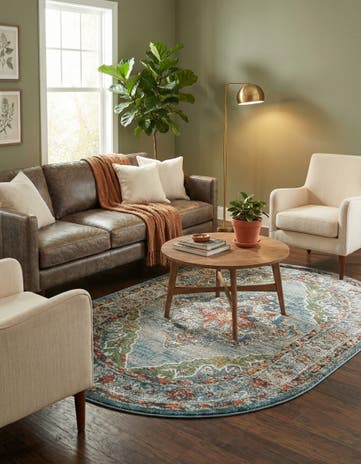 Blue Isabella Oval Rug