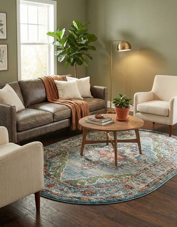 Blue Isabella Oval Rug
